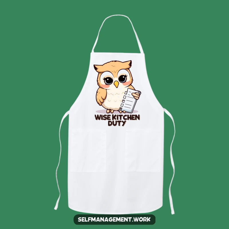 Funny Owl Chef Apron: Organized Bird Cooking Tasks, Perfect Funny Gift for Home Chefs