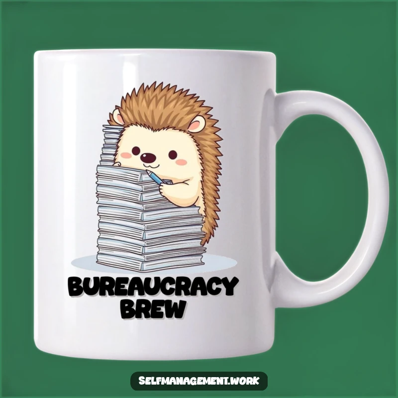 Funny Hedgehog Paperwork Mug: Hilarious Office Gift for Diligent Workers