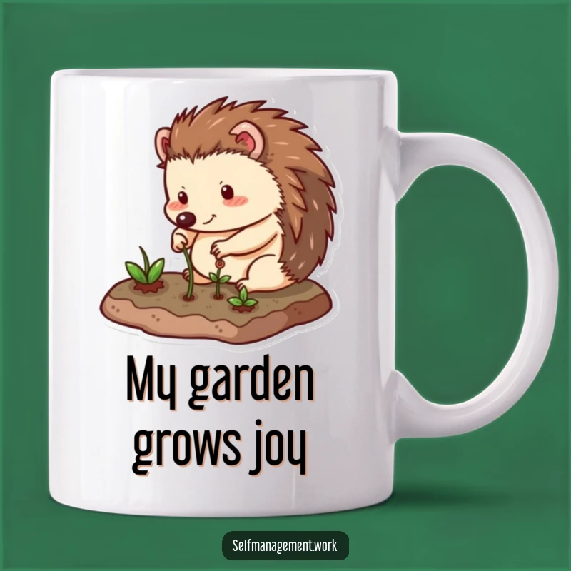 Funny Hedgehog Garden Mug: Hilarious Gift for the Patient Gardener.