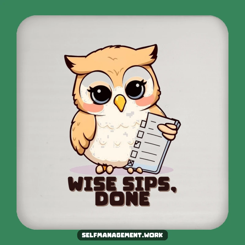 Funny Owl Coaster: Protect Surfaces with Organized Bird Art, Perfect Funny Gift