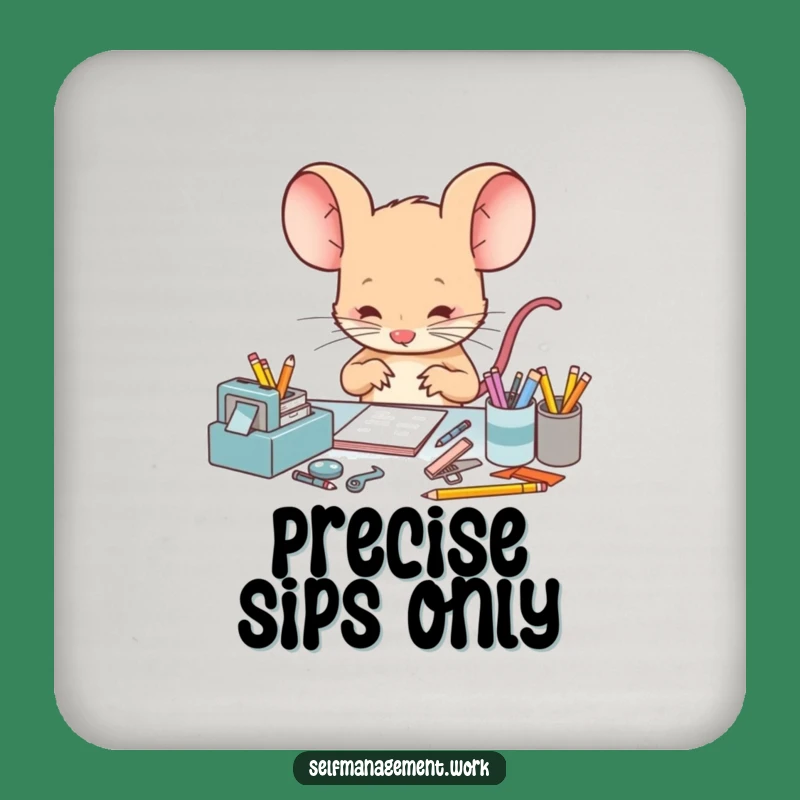 Funny Mouse Drink Coaster: Protect Surfaces with Meticulous Humor.