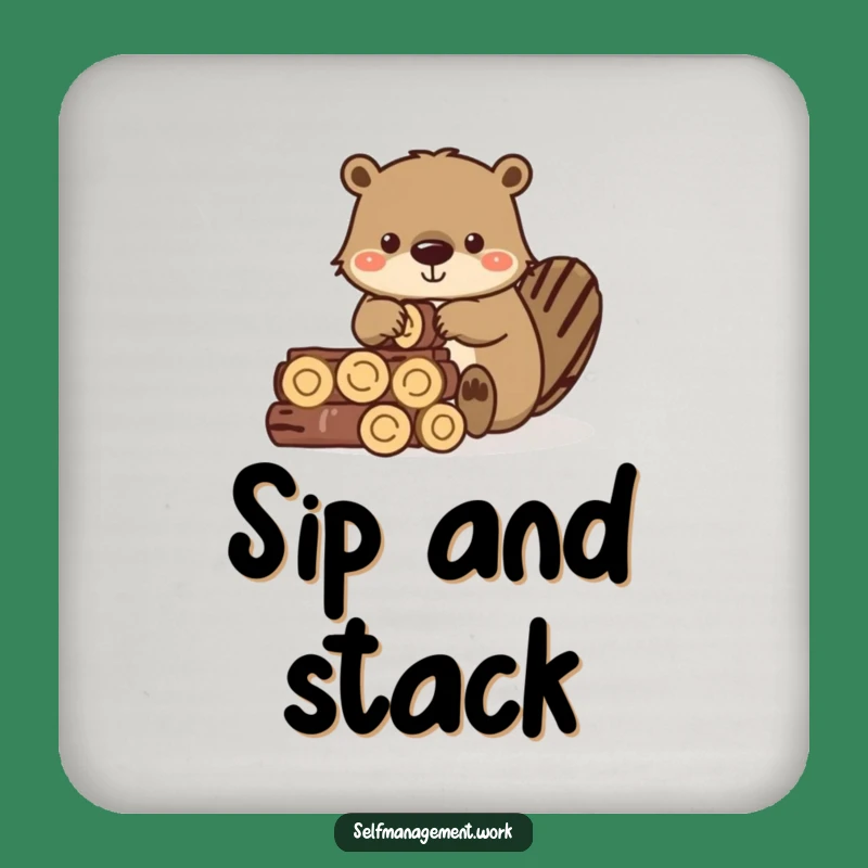 Funny Beaver Log Coaster: Hilarious Gift to Protect Surfaces with Precision