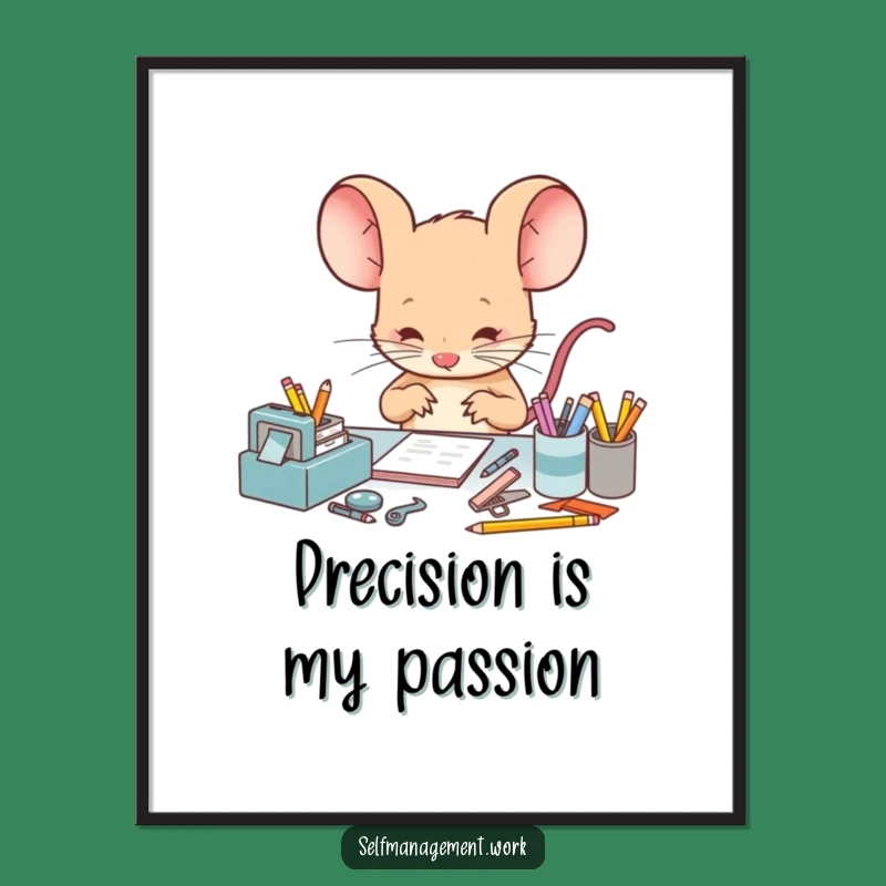Funny Mouse Poster: Hilarious Desk Organization Art for Your Wall.