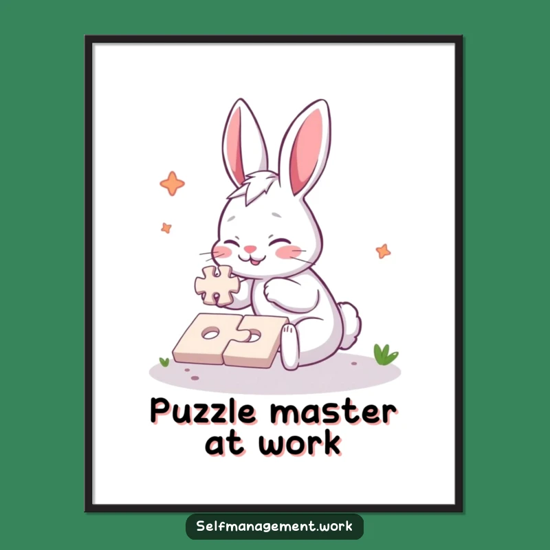 Funny Free Printable Wall Art: Rabbit Puzzle Scene, Hilarious Downloadable Art