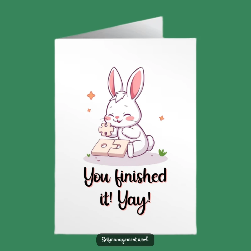 Free Printable Congrats Card: Rabbit Puzzle Master, Hilarious Downloadable Gift