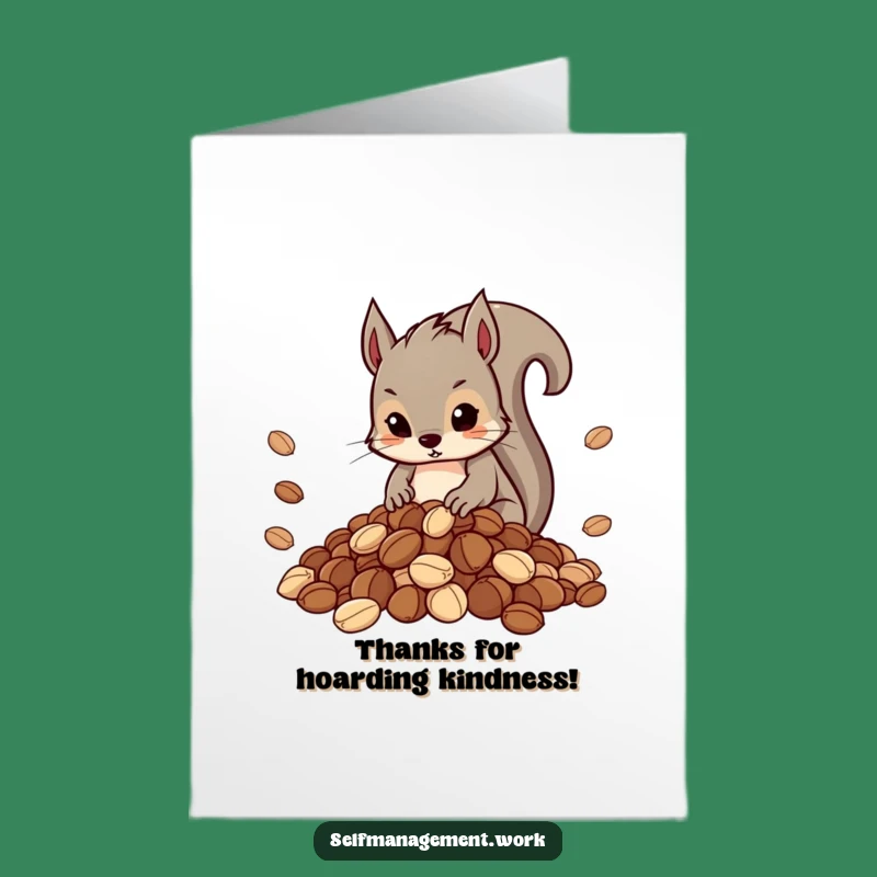 Free Printable Thank You Card: Squirrel's Nut Stash - Neat Gratitude Downloadable