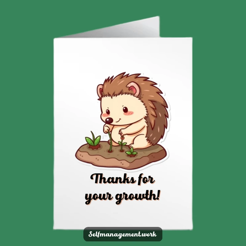 Free Printable Thank You Card: Hedgehog Gardener, Hilarious Downloadable Gift